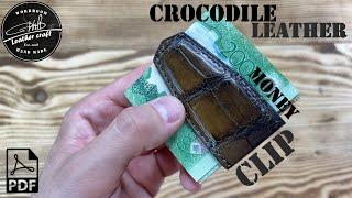 Making a Money Clip from Crocodile leather by #wildleathercraft