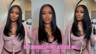 90’s Inspired Layered Wig  9x6 COMPLETELY GLUELESS  Wear & Go Wig Install ft Jessie’s Wigs