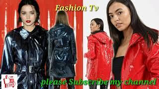 Universal vinyl trench raincoat rain suits with beautiful ladies