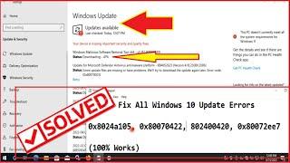 0x80072ee7 x8024a1050x80070422802400420 how to Fix Windows 10 Update Errors