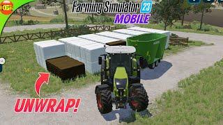 Unwrapping Silage Bales and Feeding to Cows  Farming Simulator 23 Mobile Gameplay iPad Pro fs23