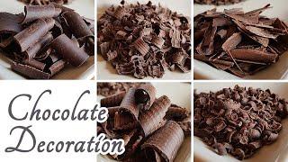 5 Ways Chocolate Shavings Curls for Cake Decoration  with Kitchen Tools