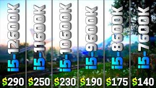 i5 12600K vs i5 11600K vs i5 10600K vs i5 9600K vs i5 8600K vs i5 7600K  PC Gameplay Tested