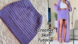 Crochet Easy and Fast Skirt Tutorial With Cute Detail  All sizes #crochet #diy #accrochets