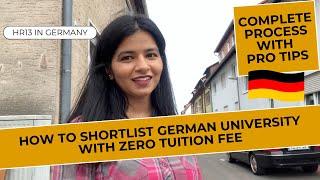 How to shortlist German university with zero tuition fee  HR13 in Germany