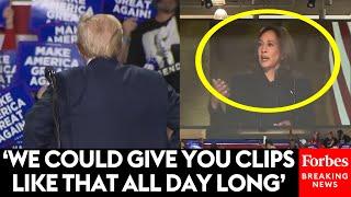 BREAKING Trump Stops Rally Speech To Play Supercut Of Harris Theres Something Wrong With Kamala