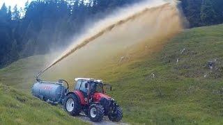 Gülleausbringung im Berggebiet mit Lindner Geotrac 94