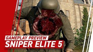 New Sniper Elite 5 Gameplay - 13 Minutes of Exploding Body Parts and More