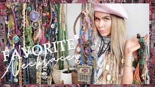 My necklace collection  Haul  Favorite boho necklaces