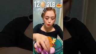 Fast Eating Challenge  12 Purple Eggs 2lb Pasta   #asmr #food #funny #eating #shorts