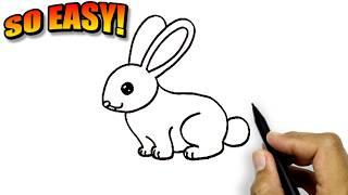 How to draw a bunny easy step by step  Easy Drawings  Rabbit Drawing Easy