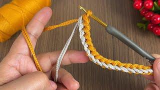 adorable double color crochet cordbag handlebracelet
