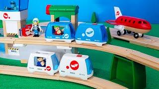 BRIO Wooden Trains Airport with Monorail Cargo Trains Planes and Helicopters