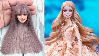 Gorgeous Barbie Doll Wig and Hairstyles ️  BARBIE DOLL HACKS  3 DIY Doll Makeover Transformations