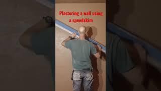 Plastering a wall using a speedskim #plastering #plaster #speedskim