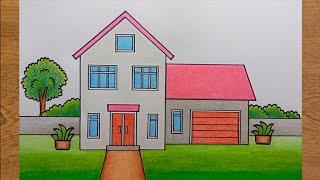 How to draw a nice and easy house for beginners  Simple House Pictures