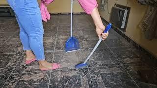 Satisfying and motivation clean with Asmr - sweeping dusty floor No Talking