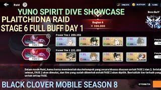 Plaitchidna Raid Part 6 Full buff Day 1  Black Clover Mobile Season 8