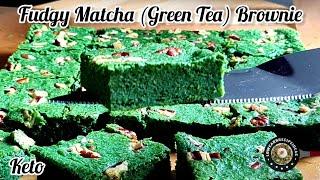 Keto Fudgy Matcha Green Tea Brownie  Soft chewy moist & flavorful  Super easy