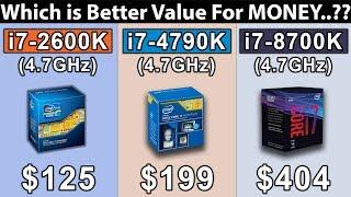 i7 2600K 4.7GHz vs i7 4790K 4.7GHz vs i7 8700K 4.7GHz  New Games Benchmarks