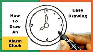 How To Draw An Alarm Clock  Alarm Clock Drawing Easy  Easy Drawing  Drawing Steps 101