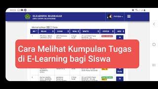 Cara melihat kumpulan tugas di E Learning Madrasah bagi Siswa