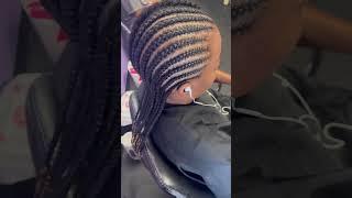 16 Stitch braids to the back on short hair  Leah J.  #shorthair #stitchbraids #neatbraids