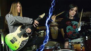 GUITAR-DRUM CHALLENGE Mosquito w Slayc Kavlenas & Nastya Hebi