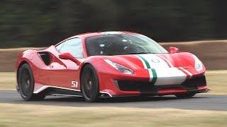 710hp Ferrari 488 Pista Sound In Action - Acceleration Fly Bys & Downshifts