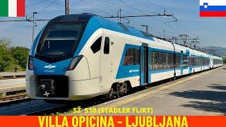 Cab Ride Villa Opicina - Ljubljana Spielfeld–Trieste Railway-Italy-Slovenia train drivers view 4K