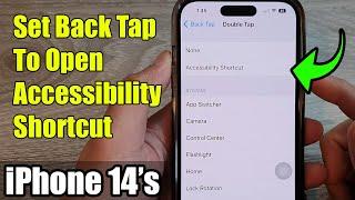 iPhone 14s14 Pro Max How to Set Back Tap To Open Accessibility Shortcut