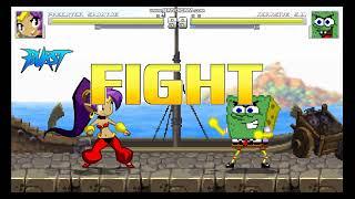 M U G E N Battles Shantae Vs Abrasive Spongebob HALF GENIE AND THE ABRASIVE SIDE BATTLE