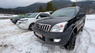 Snow Off Road Land Cruiser Vs Duster Vs Cayenne VS Lada Niva v Rav4