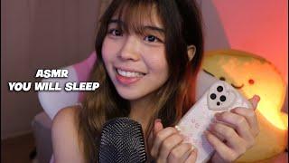 ASMR you WILL FALL ASLEEP to this phone tapping brushing and squishy balls