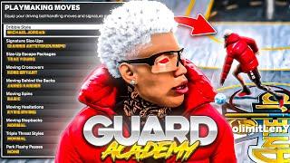 NBA 2K23 GUARD ACADEMY BEST GUARD BUILD - DRIBBLE TUTORIAL & DRIBBLE MOVES + BEST JUMPSHOT & BADGES