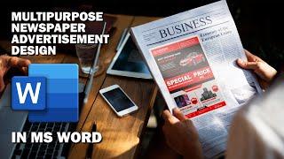 Multipurpose Newspaper Advertisement Design Template In MS Word  Download FREE Template