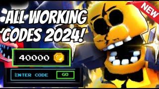 ALL ️ NEW WORKING CODES 2024  FIVE NIGHTS TD CODES  ROBLOX  FIVE NIGHTS TD