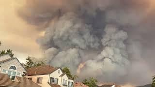 Smoke fills Dove Canyon due to rapidly spreading Airport Fire