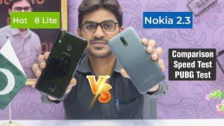 Nokia 2.3 vs Infinix Hot 8 Lite Comparison  Speed Test  Camera Sample  PUBG Test