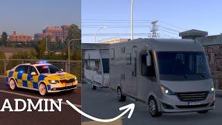 ‍️TruckersMP Game Moderator in Calais-Duisburg  POLICE Patrol in a Camping Car ️