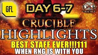 Path of Exile 3.21 CRUCIBLE DAY # 6-7 Highlights WHEN RNG IS WITH YOU BEST STAFF EVER and more...