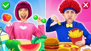Healthy Food  vs Junk Food Song   Nursery Rhymes  Dominoki Kids Songs