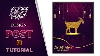 How To Create Eid ul Adha Poster Design In Illustrator Eid Poster Ideas 2024#MardanGraphicsDesigner