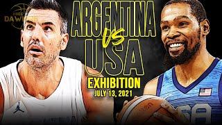 USA vs Argentina Full Game Highlights  USA Basketball Exhibition  July 13 2021  FreeDawkins