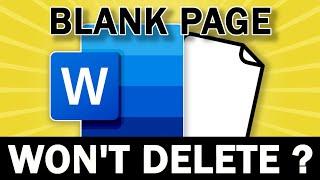 How To Delete A Blank Page You Cant Delete In Word Formatting Version