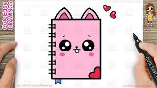 How to Draw a Cute Kitty Notebook Simple & Easy for Kids