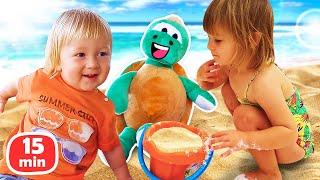 Игры для детей на пляже и в ванне с пеной  Развивающие видео для самых маленьких Привет Бьянка