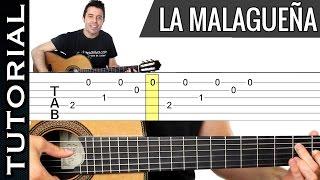 Como tocar LA MALAGUEÑA en guitarra tutorial completo MUY FACIL Y DIVERTIDO