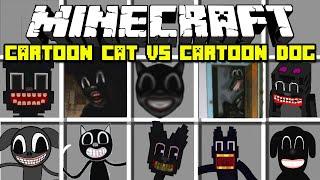 Minecraft CARTOON CAT vs CARTOON DOG MOD  CARTOON CAT CARTOON DOG BRIDGE WORM Minecraft Mods