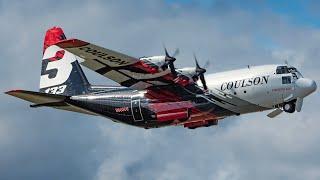 Ex-Military Air Tanker  Coulson Aviation C-130H Startup & Takeoff at YYJ